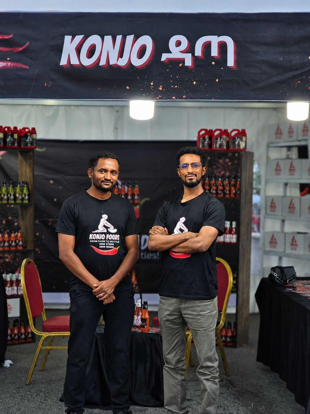 Konjo Foods founders representing the brand at an exhibition